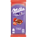 Мілка шоколад молочний з полуничною начинкою 90г